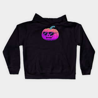 Synthwave Halloween Jack o Lantern Kids Hoodie